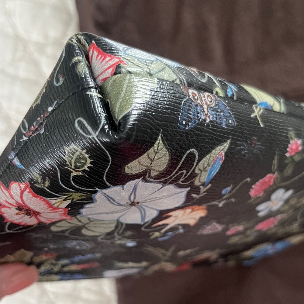 Gucci Black Leather Floral Multicolor Botanical Print Clutch - Picture 7 of 13